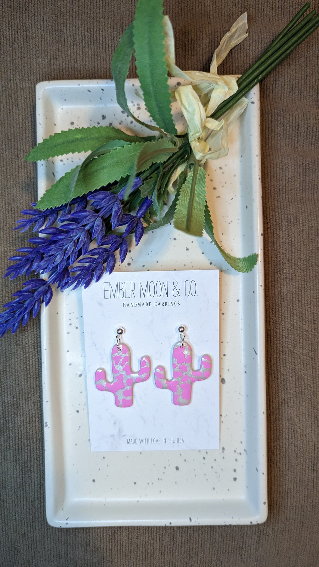 Pink cow print cactus
